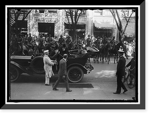 Historic Framed Print, FIRST DIVISION, A.E.F. AMERICAN EXPIDITIONARY FORCES. GENERAL PERSHING IN AUTO. A BLURRED PICTURE,  17-7/8" x 21-7/8"