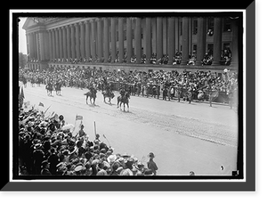 Historic Framed Print, FIRST DIVISION, A.E.F. AMERICAN EXPIDITIONARY FORCES. GENERAL PERSHING LEADING PARADE - 2,  17-7/8" x 21-7/8"