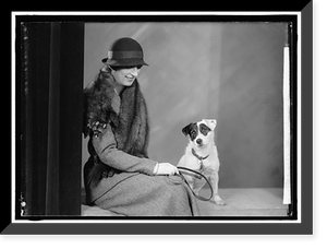 Historic Framed Print, FOOTE, WALTER A., MRS. PORTRAIT. WITH DOG,  17-7/8" x 21-7/8"