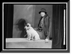 Historic Framed Print, FOOTE, WALTER A., MRS. PORTRAIT. WITH DOG - 2,  17-7/8" x 21-7/8"