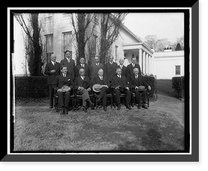 Historic Framed Print, HOOVER, HERBERT C. WITH CABINET - 2,  17-7/8" x 21-7/8"