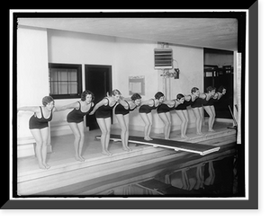 Historic Framed Print, MARJORIE WEBSTER SCHOOL. SWIMMERS,  17-7/8" x 21-7/8"