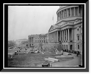 Historic Framed Print, Inauguration contruction of Capitol,  17-7/8" x 21-7/8"