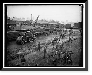 Fort Belvoir troops proceed to flood area. Fort Belvoir, Va, Vintage Print