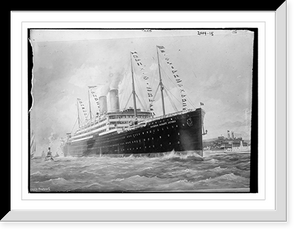 Historic Framed Print, Kaiserin Auguste Victoria, a ship (painting by Fred Pansing).Fred Pansing,  17-7/8" x 21-7/8"