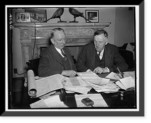 Historic Framed Print, L to r: Peter Tague & Sen. Wm. H. Bulow of So. Dakota, 3/12/37,  17-7/8" x 21-7/8"