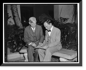 Plan Pan American Exposition. Washington, D.C., April 17. Dr. Roscoe R. Hill (left) former economic advisor to Latin-America for the State Dept, Vintage Print