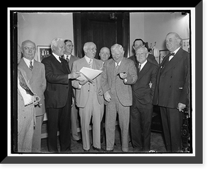 Rep. Hatton Summers; Rep. Albert Thomas; Capt. J.W. Flanagan; Rep. Sam Rayburn; Vice. Pres. Garner; Sen. Morris Sheppard; Sen. Tom Connolly, Vintage Poster