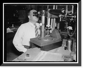 Historic Framed Print, Interferometer tests standard gages for automobile manufacturers. Washington, D.C. May 28. I.J.,  17-7/8" x 21-7/8"