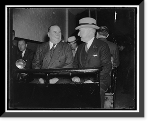 On way to special session. Washington, D.C., November 15. Senator Champ Clark of Missouri and Senator Royal S. Copeland, of New York, travel the senate subway on their way to the opening of the spe