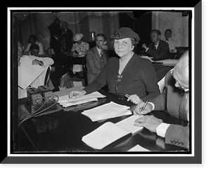 Historic Framed Print, American Industry will be benefited if labor wage-and-hour bill is passed, says Mme. Perkins. Washington, D.C., June 4.,  17-7/8" x 21-7/8"