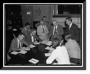 Historic Framed Print, Legislation for sugar industry to be put up to President Roosevelt. Washington D.C., July 28.,  17-7/8" x 21-7/8"