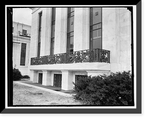 Historic Framed Print, Outside balcony of the new Federal Reserve Building,  17-7/8" x 21-7/8"