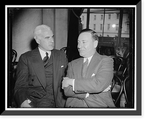 Historic Framed Print, U.S. Steel heads listen to testimony at monopoly committee. Washington, D.C., Nov. 6. Edward R. Stettinius, Chairman of the Board, U.S. Steel, and Benjamin F.,  17-7/8" x 21-7/8"