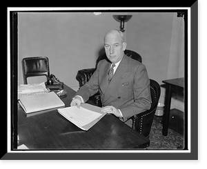 Historic Framed Print, Washington, D.C., Nov. 11. A new informal picture of Edmund M. Toland, Counsel for the Special House Committee now investigating the National Labor Relations Board - 2,  17-7/8" x 21-7/8"