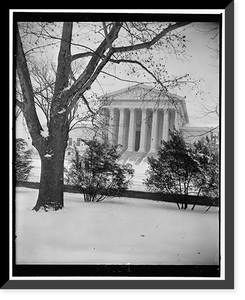 Historic Framed Print, U.S. Supreme Court in snow,  17-7/8" x 21-7/8"