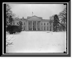 Historic Framed Print, [White House in snow],  17-7/8" x 21-7/8"