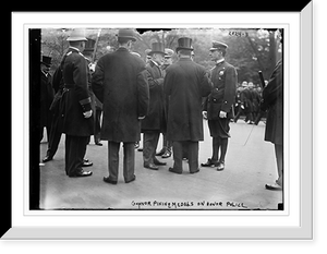 Historic Framed Print, Gaynor pinning medals on honor police,  17-7/8" x 21-7/8"