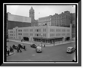 Historic Framed Print, Plaza parking lot,  17-7/8" x 21-7/8"