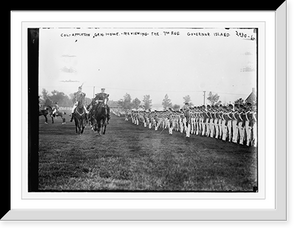 Historic Framed Print, Col. Appleton and Gen. Howe Reviewing the regiment. Governor Island.,  17-7/8" x 21-7/8"