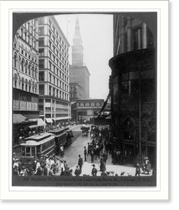 Vintage Landscape - Chicago, Illinois - Madison St., east toward (1)