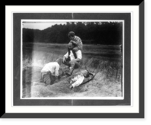 Historic Framed Print, Theo. Roosevelt's children romping in the sand, Sagamore Hill,  17-7/8" x 21-7/8"