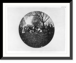 Historic Framed Print, People picnicing on White House grounds, Wash. DC,  17-7/8" x 21-7/8"