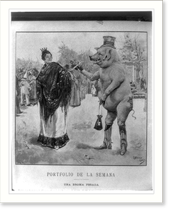 Vintage Photo Print - Anti-American cartoon based on the Yankee Pig