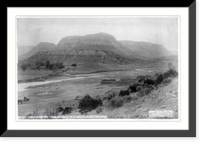 Historic Framed Print, Views in New Mexico: Junction of the Jemez and Guadaloupe Rivers,  17-7/8" x 21-7/8"