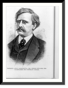 Historic Framed Print, Nils Adolf Erik Nordenskjold, 1832-1901,  17-7/8" x 21-7/8"