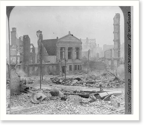 Antique City View - Baltimore, Maryland - Southeast over Street