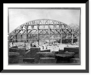 Historic Framed Print, [Construction of Cabin John Bridge, Maryland],  17-7/8" x 21-7/8"