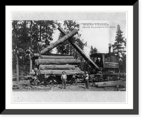 Loading logs with steam loader, near Flagstaff, Ariz, Antique Wall Art