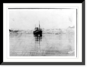 S.S. ALEUTIAN at Columbia Glacier - Alaska Steamship Service - 2, Vintage Print