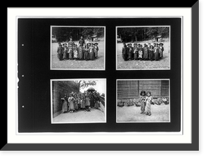 Historic Framed Print, [Groups of children posed outdoors, Japan],  17-7/8" x 21-7/8"