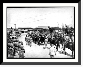 The casket on the caisson, followed by his horse with empty saddle, Antique Print