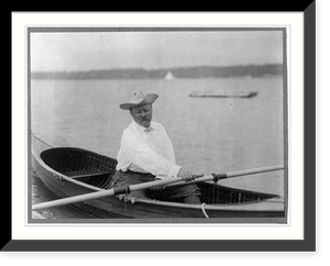Historic Framed Print, T. Roosevelt rowing,  17-7/8" x 21-7/8"