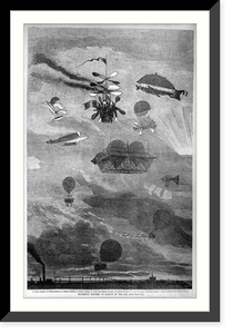 Historic Framed Print, Different systems of sailing in the air,  17-7/8" x 21-7/8"