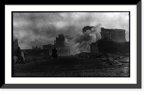 Historic Framed Print, San Francisco earthquake and fire,  17-7/8" x 21-7/8"