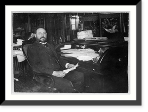 Harvey W. Wiley in his office at B & 14th Sts., N.W. Washington, before 1898, Vintage Print