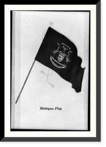 Historic Framed Print, Michigan flag,  17-7/8" x 21-7/8"