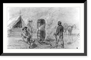 Smoking bacon. Army teamsters at hdqters, Brandy Station, Antique Wall Art
