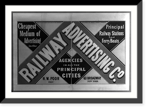 Railway Advertising Co., Cheapest Medium of Advertising in the Principal Railway Stations and Ferry Boats, Vintage Print
