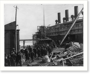 Historic Maritime - Workmen leaving ship construction - The Seeandbee