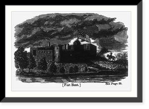 Fort Bent; flying 12 star U.S. Flag, Historic Reproduction