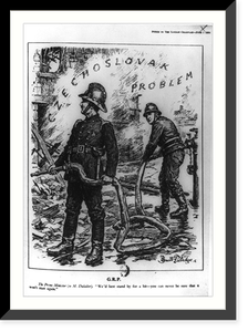 Vintage Americana Print - Cartoon relating to Chamberlain, Daladier