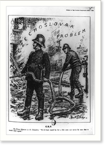 Vintage Americana Print - Cartoon relating to Chamberlain, Daladier