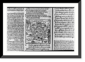 Dante Alighieri, 1265-1321 - illus. from Divine Comedy: Virgil & Dante watching Lucifer devouring the damned, including Brutus, Cassius, and Judas Classic, Historic Reproduction