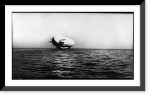 Historic Framed Print, Zeppelin over water,  17-7/8" x 21-7/8"