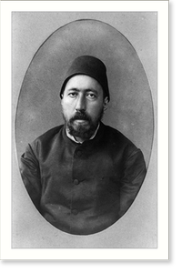 Antique Portrait - Turkish man, half-length portrait, seated